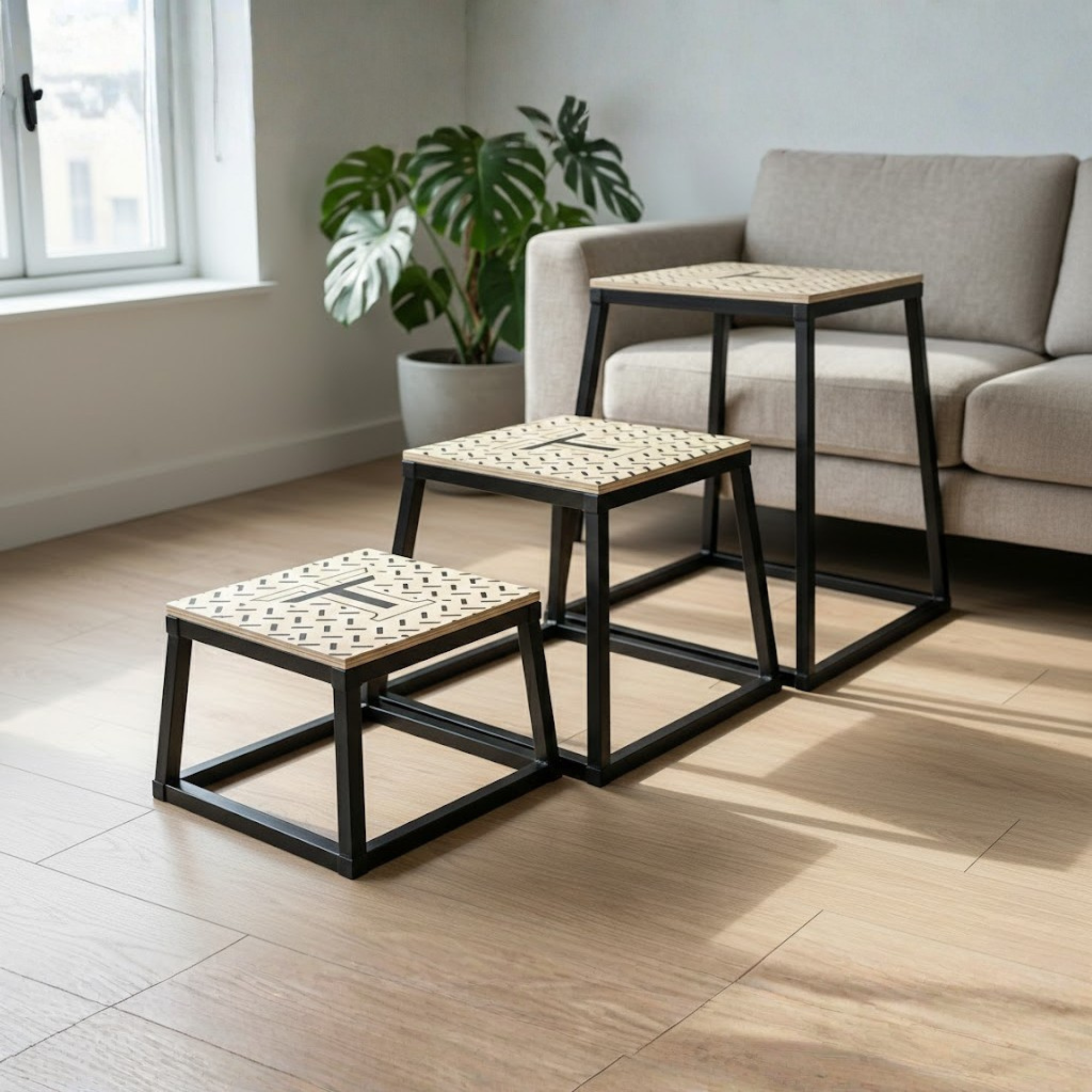 Kit de Bancos Pliométricos (30 + 45 + 60 cm)