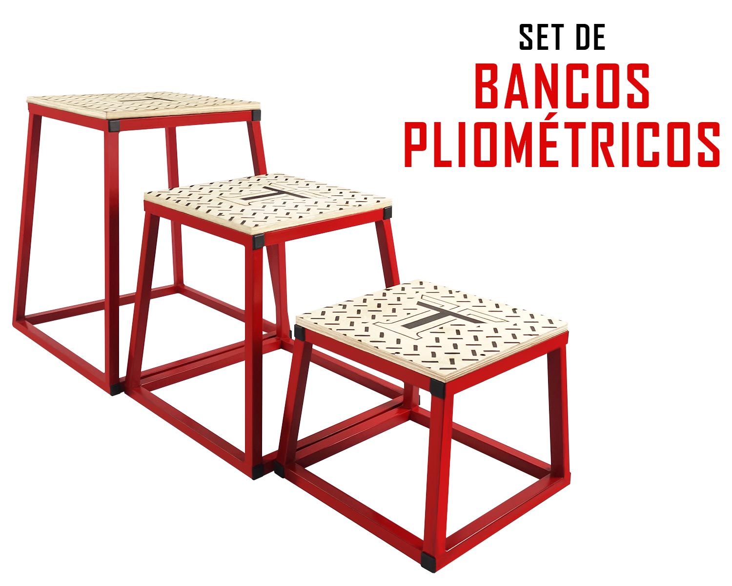 Kit de Bancos Pliométricos (30 + 45 + 60 cm)