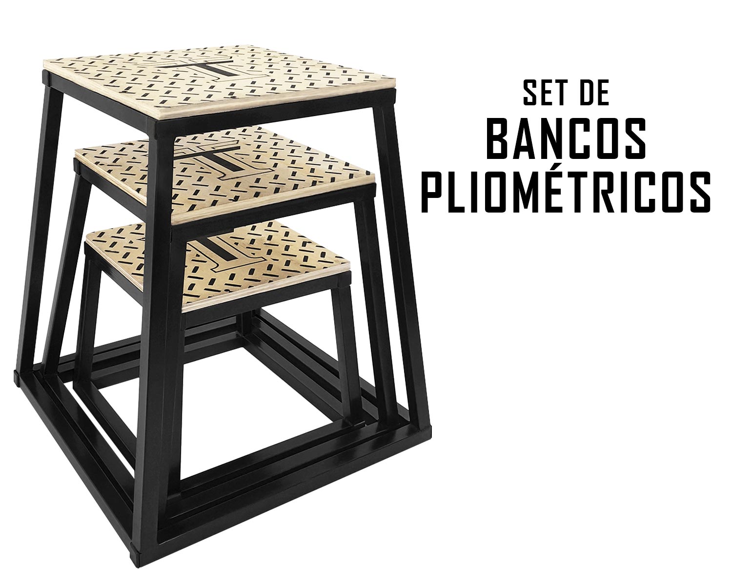 Kit de Bancos Pliométricos (30 + 45 + 60 cm)